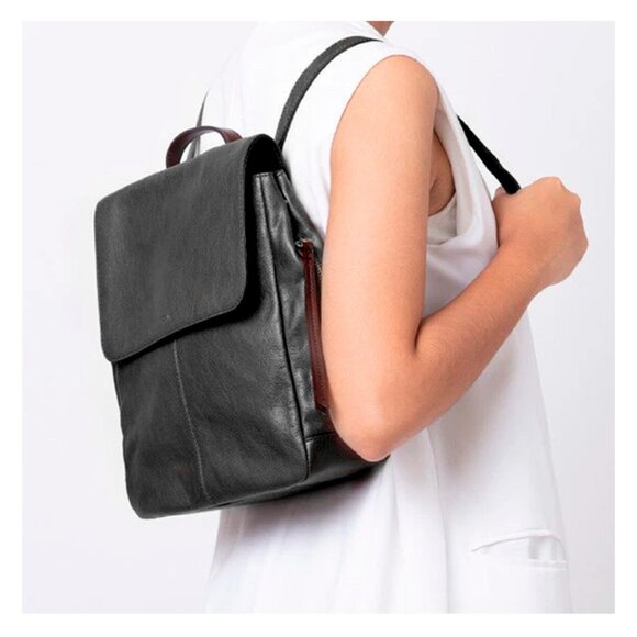 S Fossil Claire Black Leather Backpack SHB1932001 Purse NWT $195 Retail main image 7
